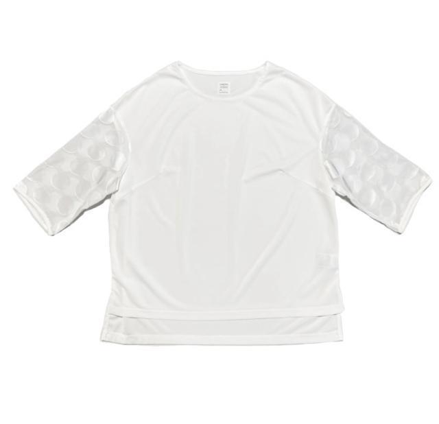 HIROMIYOSHIDA.ドットシースルー袖◎ブラウスシャツ白(L)新品 < ブランド HIROMIYOSHIDA.ドットシースルー袖◎ブラウスシャツ白(L)新品 < ブランドの
