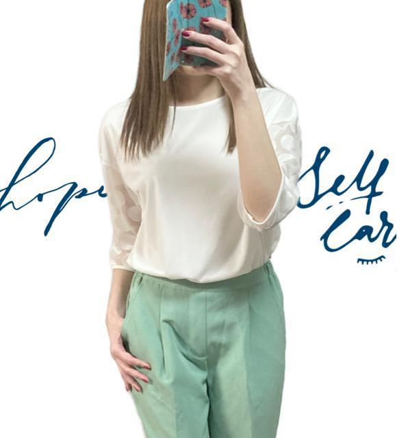 HIROMIYOSHIDA.ドットシースルー袖◎ブラウスシャツ白(L)新品 < ブランド HIROMIYOSHIDA.ドットシースルー袖◎ブラウスシャツ白(L)新品 < ブランドの