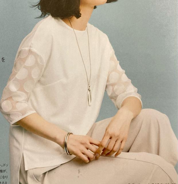 HIROMIYOSHIDA.ドットシースルー袖◎ブラウスシャツ白(L)新品 < ブランド HIROMIYOSHIDA.ドットシースルー袖◎ブラウスシャツ白(L)新品 < ブランドの