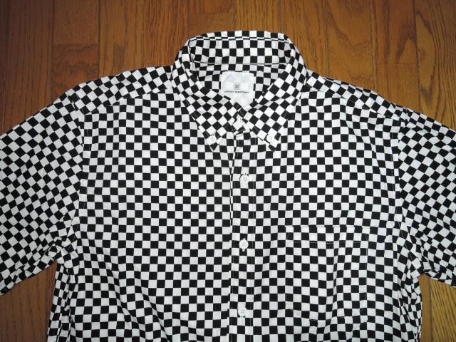 uniform experimentユニフォームエクスペリメント チェッカーフラッグ チェックシャツ 2白黒 半袖SOPHNET. < ブランド  uniform experimentユニフォームエクスペリメント チェッカーフラッグ チェックシャツ 2白黒 半袖SOPHNET. < ブランドの