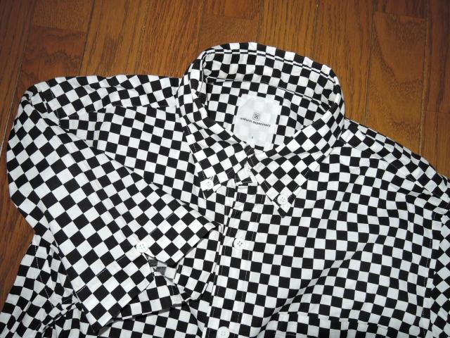 uniform experimentユニフォームエクスペリメント チェッカーフラッグ チェックシャツ 2白黒 半袖SOPHNET. < ブランド  uniform experimentユニフォームエクスペリメント チェッカーフラッグ チェックシャツ 2白黒 半袖SOPHNET. < ブランドの