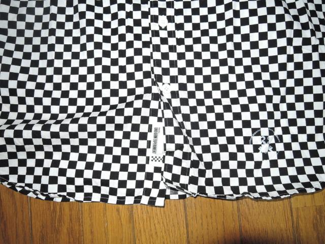 uniform experimentユニフォームエクスペリメント チェッカーフラッグ チェックシャツ 2白黒 半袖SOPHNET. < ブランド  uniform experimentユニフォームエクスペリメント チェッカーフラッグ チェックシャツ 2白黒 半袖SOPHNET. < ブランドの