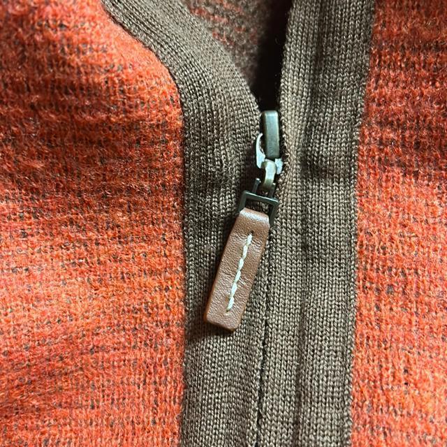 クロコダイル メンズ ウール100% ジップアップ ニット ジャケット オレンジ M < ブランド クロコダイル メンズ ウール100% ジップアップ ニット ジャケット オレンジ M < ブランドの