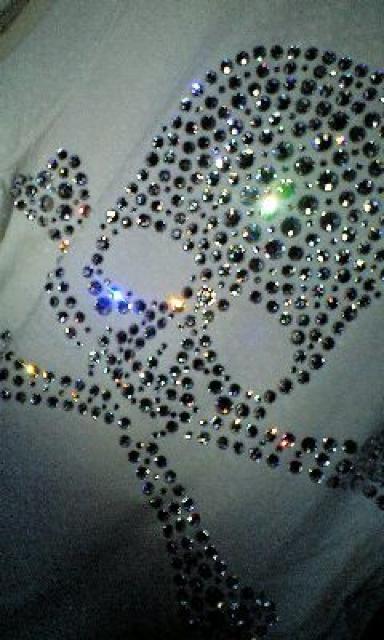 Roenロエン ビッグ総スワロフスキースカル同色水玉カットソー 44 < ブランド  Roenロエン ビッグ総スワロフスキースカル同色水玉カットソー 44 < ブランドの