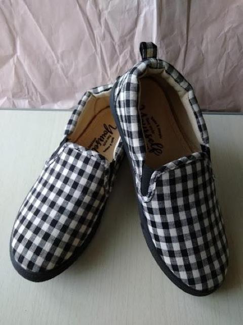 スリッポン レディース Lサイズ 約24〜25cm ギンガムチェック ジップコーポレーション < 女性ファッション  スリッポン レディース Lサイズ 約24〜25cm ギンガムチェック ジップコーポレーション < 女性ファッションの