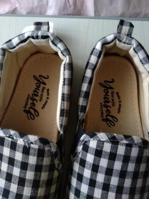 スリッポン レディース Lサイズ 約24〜25cm ギンガムチェック ジップコーポレーション < 女性ファッション  スリッポン レディース Lサイズ 約24〜25cm ギンガムチェック ジップコーポレーション < 女性ファッションの