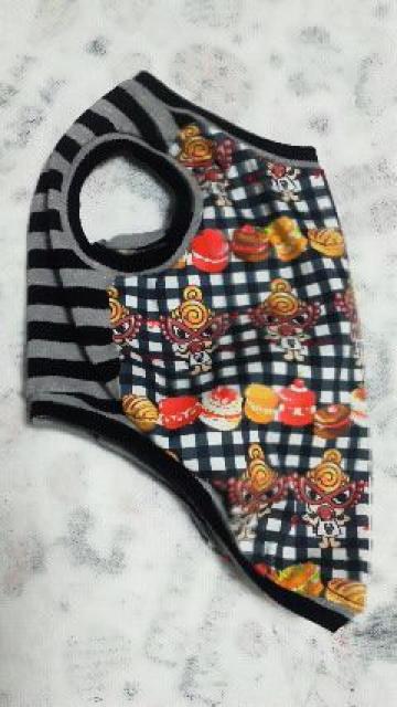 ハンドメイド*ヒスミニTシャツ*マカロン柄・黒・チェック・ボーダー・犬用*L < ペット/手芸/園芸  ハンドメイド*ヒスミニTシャツ*マカロン柄・黒・チェック・ボーダー・犬用*L < ペット/手芸/園芸の