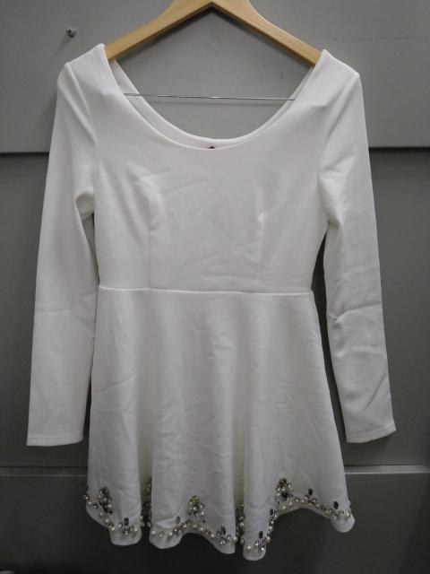 Datura☆裾ビジュー長袖ワンピ < ブランド  Datura☆裾ビジュー長袖ワンピ  < ブランドの