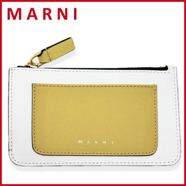 新品マルニ レザー カードケース(ミニ財布) 白×黄色 MARNI < ブランド 新品マルニ レザー カードケース(ミニ財布) 白×黄色 MARNI < ブランドの