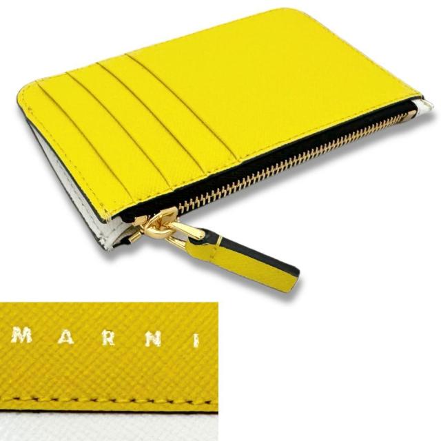新品マルニ レザー カードケース(ミニ財布) 白×黄色 MARNI < ブランド 新品マルニ レザー カードケース(ミニ財布) 白×黄色 MARNI < ブランドの