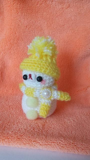 くま雪だるま*編みぐるみ(黄色) < ペット/手芸/園芸 くま雪だるま*編みぐるみ(黄色) < ペット/手芸/園芸の