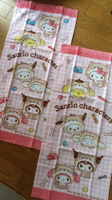 キティちゃんなどサンリオキャラクターズ!フェイスタオル!2枚セット!新品! < インテリア/ライフ  キティちゃんなどサンリオキャラクターズ!フェイスタオル!2枚セット!新品! < インテリア/ライフの