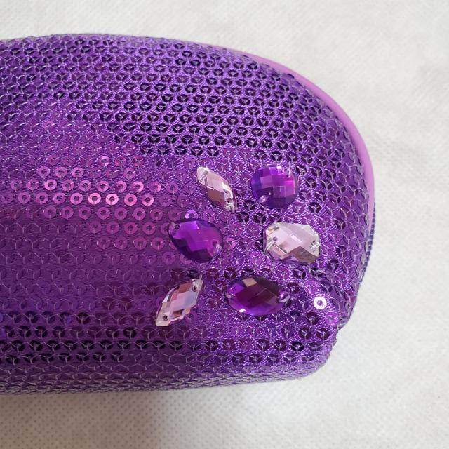 非売品 たかの友梨 パープルスパンコールとビーズがキラキラ ダブルファスナーポーチ 小物入れ 紫ポーチ < 女性ファッション  非売品 たかの友梨 パープルスパンコールとビーズがキラキラ ダブルファスナーポーチ 小物入れ 紫ポーチ < 女性ファッションの