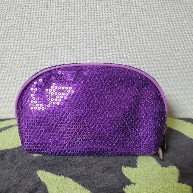 非売品 たかの友梨 パープルスパンコールとビーズがキラキラ ダブルファスナーポーチ 小物入れ 紫ポーチ < 女性ファッション  非売品 たかの友梨 パープルスパンコールとビーズがキラキラ ダブルファスナーポーチ 小物入れ 紫ポーチ < 女性ファッションの