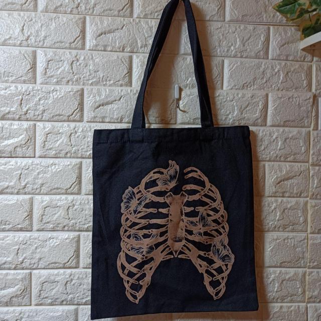 新品★スケルトンラバープリントキャンパストート < 女性ファッション  新品★スケルトンラバープリントキャンパストート  < 女性ファッションの