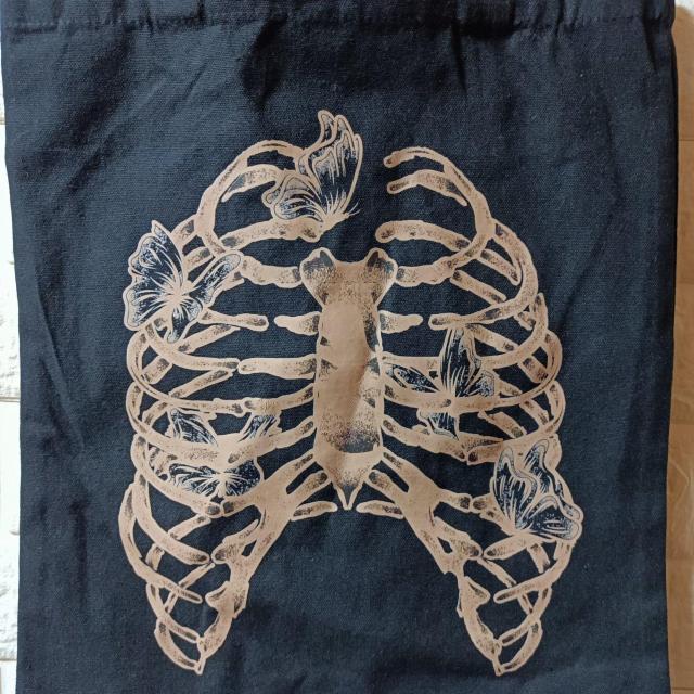 新品★スケルトンラバープリントキャンパストート < 女性ファッション  新品★スケルトンラバープリントキャンパストート < 女性ファッションの