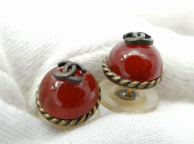 CHANEL �V���l�� �R�R�}�[�N ���B���e�[�W ���E���h �s�A�X �{���h�[��USED���y���������z �� �u�����h�� 