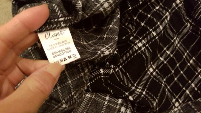 黒チェック柄ミニワンピース Closet Мサイズ < 女性ファッション  黒チェック柄ミニワンピース Closet Мサイズ < 女性ファッションの