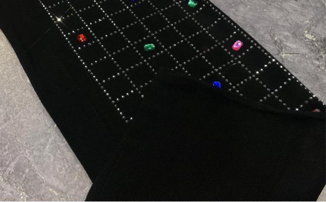 ガウチョパンツ  ニットワイドパンツ キラキラビーズ付き ウエスト調整紐付き 大きいサイズ < 女性ファッション  ガウチョパンツ  ニットワイドパンツ キラキラビーズ付き ウエスト調整紐付き 大きいサイズ < 女性ファッションの