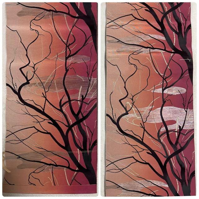 博多織 紋八寸名古屋帯 未仕立て 反物 正絹 枝柄 金銀糸入 リメイク向き < ペット/手芸/園芸 博多織 紋八寸名古屋帯 未仕立て 反物 正絹 枝柄 金銀糸入 リメイク向き < ペット/手芸/園芸の