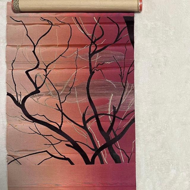 博多織 紋八寸名古屋帯 未仕立て 反物 正絹 枝柄 金銀糸入 リメイク向き < ペット/手芸/園芸 博多織 紋八寸名古屋帯 未仕立て 反物 正絹 枝柄 金銀糸入 リメイク向き < ペット/手芸/園芸の