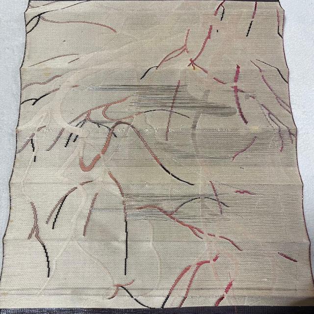 博多織 紋八寸名古屋帯 未仕立て 反物 正絹 枝柄 金銀糸入 リメイク向き < ペット/手芸/園芸 博多織 紋八寸名古屋帯 未仕立て 反物 正絹 枝柄 金銀糸入 リメイク向き < ペット/手芸/園芸の