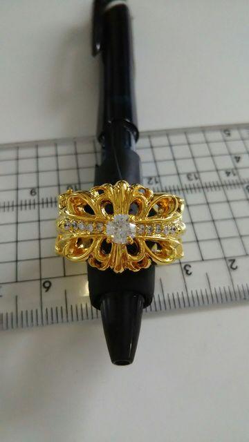 ☆超美品  22K仕様☆  ダブル フローラル クロス リング  ダイヤPave  19号 < ブランド  ☆超美品  22K仕様☆  ダブル フローラル クロス リング  ダイヤPave  19号  < ブランドの