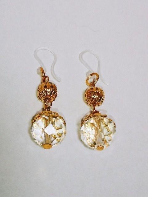 ピンクゴールドクリスタルスワロまん丸透かし樹脂ピアス☆ < 女性アクセサリー/時計  ピンクゴールドクリスタルスワロまん丸透かし樹脂ピアス☆ < 女性アクセサリー/時計の