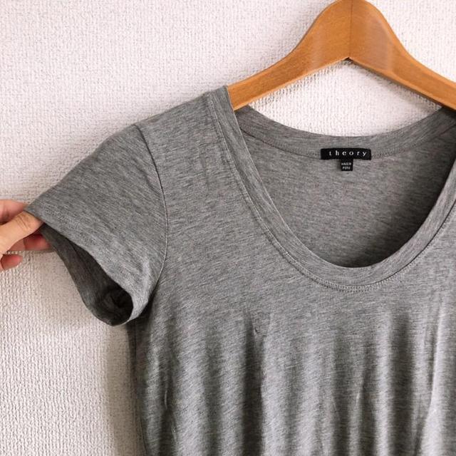 ◆theory/セオリー◆半袖ミニワンピース★グレー*サイズ2*シンプルコーデ♪美品 < ブランド  ◆theory/セオリー◆半袖ミニワンピース★グレー*サイズ2*シンプルコーデ♪美品 < ブランドの