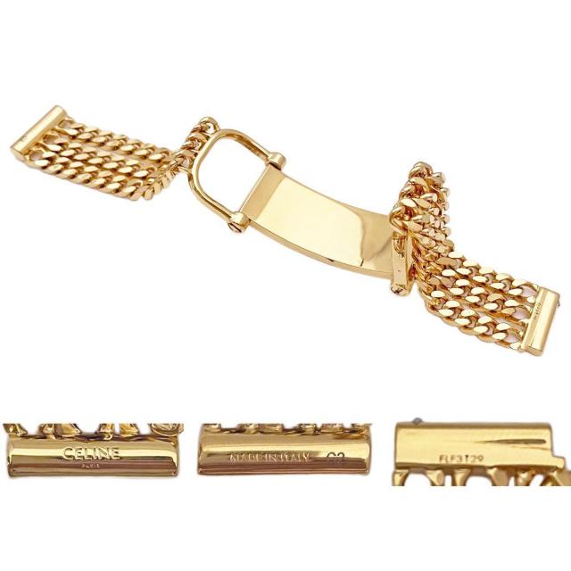 新品セリーヌCELINE プレート&チェーン ブレスレット ゴー < 女性アクセサリー/時計 新品セリーヌCELINE プレート&チェーン ブレスレット ゴー < 女性アクセサリー/時計の