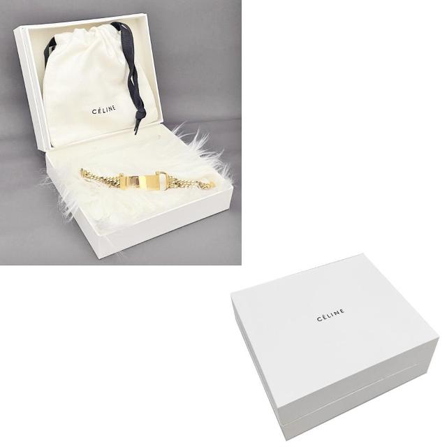 新品セリーヌCELINE プレート&チェーン ブレスレット ゴー < 女性アクセサリー/時計 新品セリーヌCELINE プレート&チェーン ブレスレット ゴー < 女性アクセサリー/時計の
