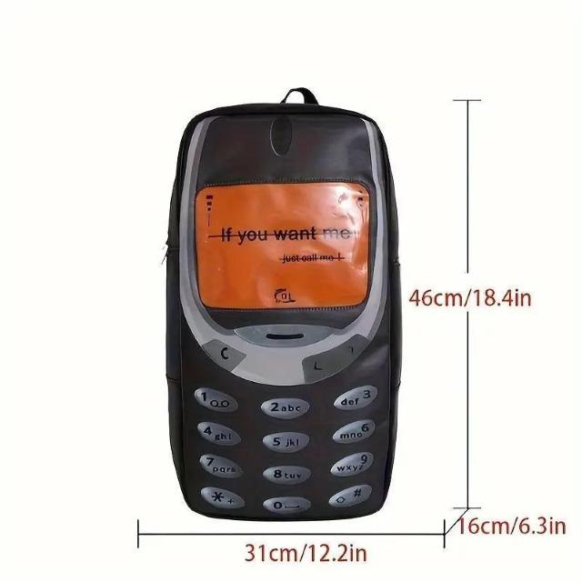 爆ヤス価格1890円★クリエイティブな大容量の面白い携帯電話プリントファッショントレンドカップルバックパック  ホワイト < 男性ファッション  爆ヤス価格1890円★クリエイティブな大容量の面白い携帯電話プリントファッショントレンドカップルバックパック  ホワイト < 男性ファッションの