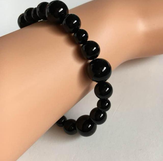 天然石オニキス ブレスレット/内径 約18cm < 男性アクセサリー/時計  天然石オニキス ブレスレット/内径 約18cm < 男性アクセサリー/時計の