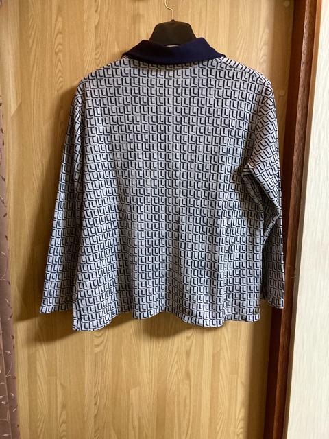 2085.襟付き長袖ニットシャツ☆レトロ柄☆サイズL程度 < 女性ファッション 2085.襟付き長袖ニットシャツ☆レトロ柄☆サイズL程度 < 女性ファッションの