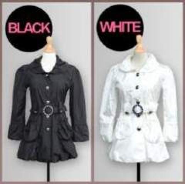 《New》キラキラベルト付★Aライン*バルーントレンチコート<ホワイトM> < 女性ファッション 《New》キラキラベルト付★Aライン*バルーントレンチコート<ホワイトM> < 女性ファッションの