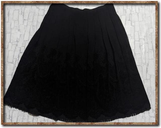 K.T キヨコ タカセ フロッキーシルクシフォンスカート 黒 < 女性ファッション K.T キヨコ タカセ フロッキーシルクシフォンスカート 黒 < 女性ファッションの