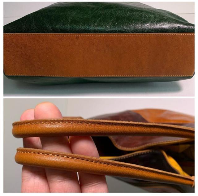 本革 レザー マルチカラー トートバッグ ツギハギ 肩掛け可能 ミニポーチ付き < 女性ファッション 本革 レザー マルチカラー トートバッグ ツギハギ 肩掛け可能 ミニポーチ付き < 女性ファッションの