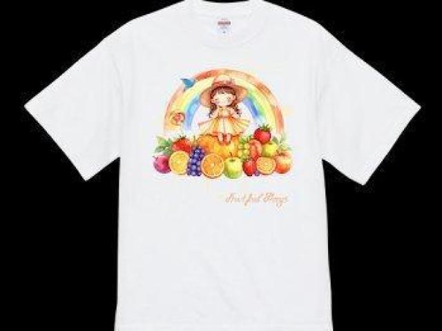 オープンエンド ヘヴィーウェイト Tシャツ虹 フルーツ 女の子 < 女性ファッション オープンエンド ヘヴィーウェイト Tシャツ虹 フルーツ 女の子 < 女性ファッションの