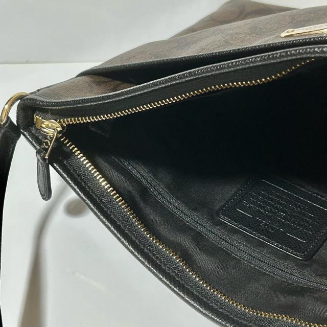 COACH �R�[�` �V�O�l�`���[ �t�@�C���o�b�O �V�����_�[�o�b�O F34938 PVC ���U�[ �u���E�� �u���b�N ���f�B�[�X �� �u�����h�� 