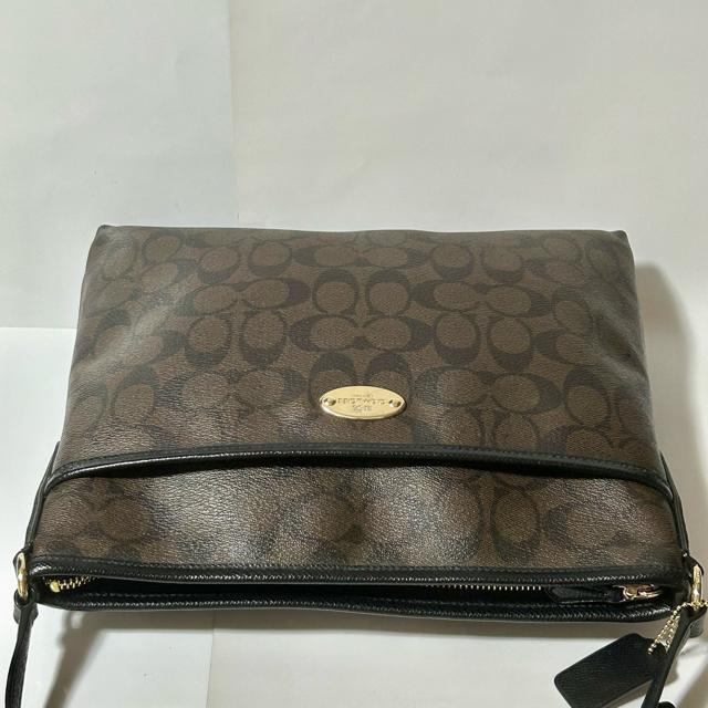 COACH �R�[�` �V�O�l�`���[ �t�@�C���o�b�O �V�����_�[�o�b�O F34938 PVC ���U�[ �u���E�� �u���b�N ���f�B�[�X �� �u�����h�� 