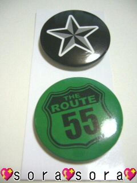 CAP.バッグ等に【スター&ROUTE55】バッチ 2個セット < 男性ファッション CAP.バッグ等に【スター&ROUTE55】バッチ 2個セット < 男性ファッションの