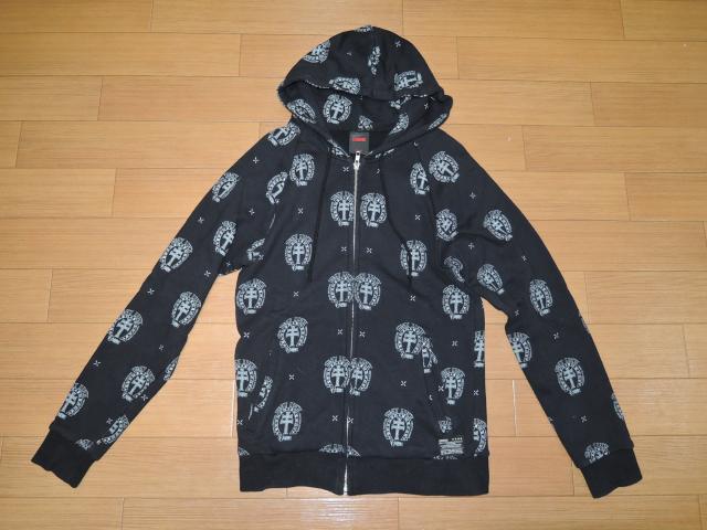 クライミーCRIMIE スウェット ジップパーカー S黒クロス柄ドット < ブランド  クライミーCRIMIE スウェット ジップパーカー S黒クロス柄ドット  < ブランドの