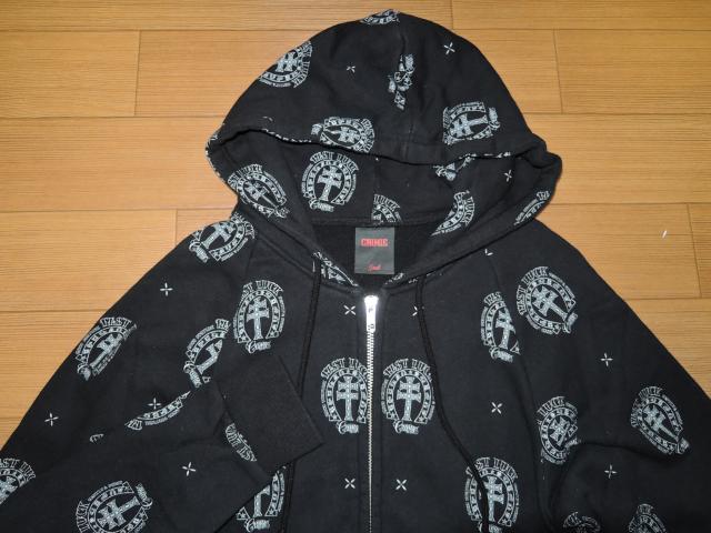 クライミーCRIMIE スウェット ジップパーカー S黒クロス柄ドット < ブランド  クライミーCRIMIE スウェット ジップパーカー S黒クロス柄ドット < ブランドの