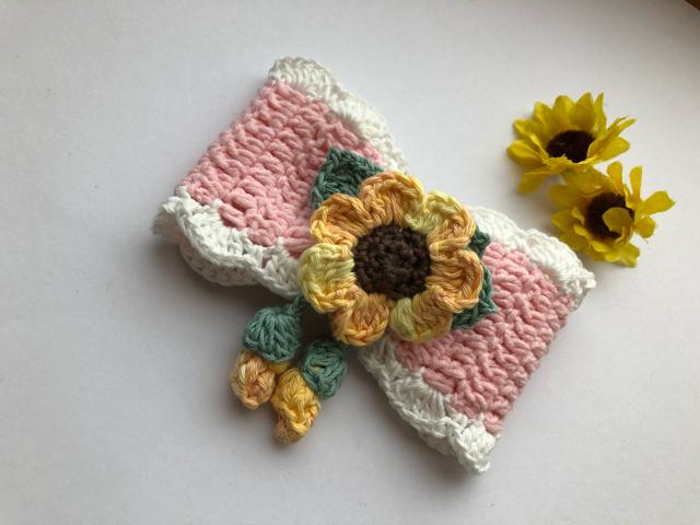 ハンドメイド  ヘアゴム 大きめ リボン ひまわりとつぼみ♪♪ < 女性ファッション  ハンドメイド  ヘアゴム 大きめ リボン ひまわりとつぼみ♪♪ < 女性ファッションの