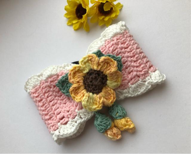 ハンドメイド  ヘアゴム 大きめ リボン ひまわりとつぼみ♪♪ < 女性ファッション  ハンドメイド  ヘアゴム 大きめ リボン ひまわりとつぼみ♪♪ < 女性ファッションの