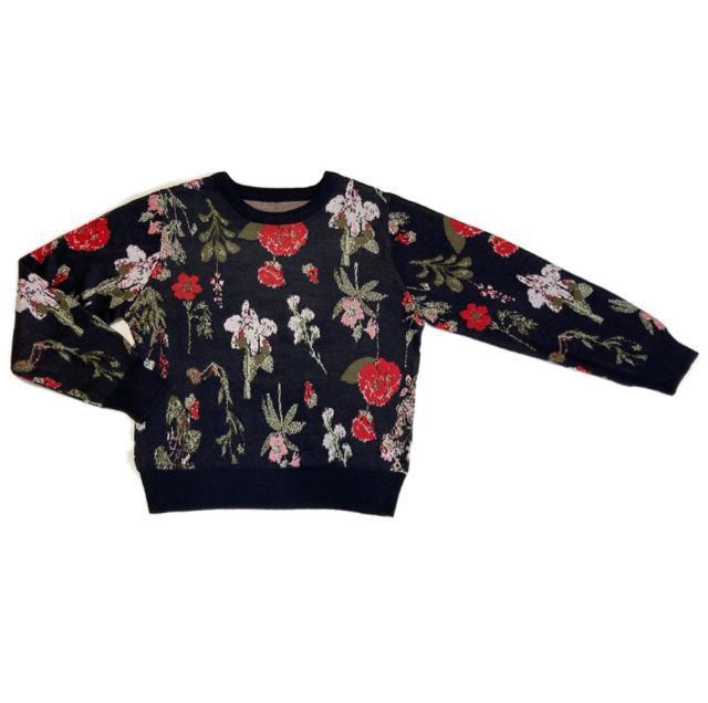 ラナンRanan◎レトロ花柄ジャガードセーター◎(L)美品 < 女性ファッション ラナンRanan◎レトロ花柄ジャガードセーター◎(L)美品 < 女性ファッションの