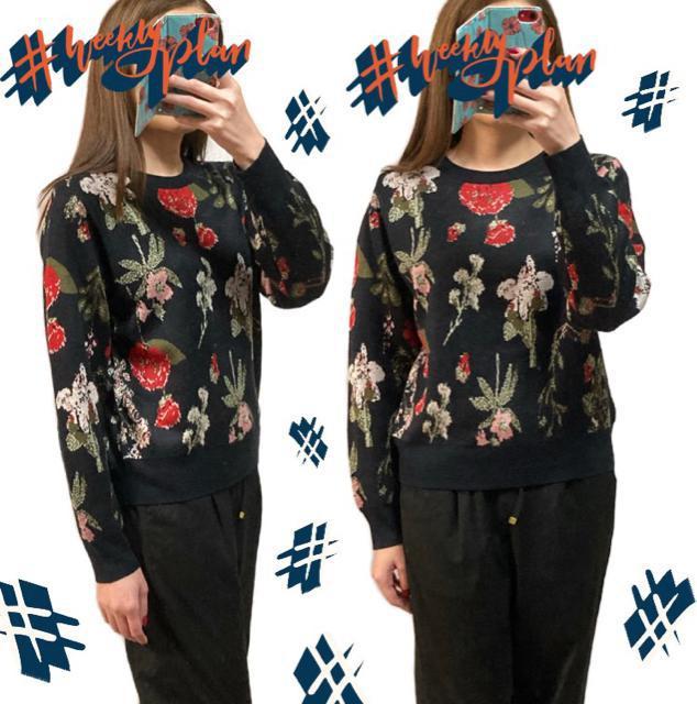 ラナンRanan◎レトロ花柄ジャガードセーター◎(L)美品 < 女性ファッション ラナンRanan◎レトロ花柄ジャガードセーター◎(L)美品 < 女性ファッションの