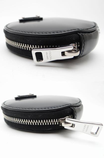 PRADA プラダ レザー ラウンドコインケース ブラック 三角プレート<USED>【送料無料】 < ブランド  PRADA プラダ レザー ラウンドコインケース ブラック 三角プレート<USED>【送料無料】 < ブランドの
