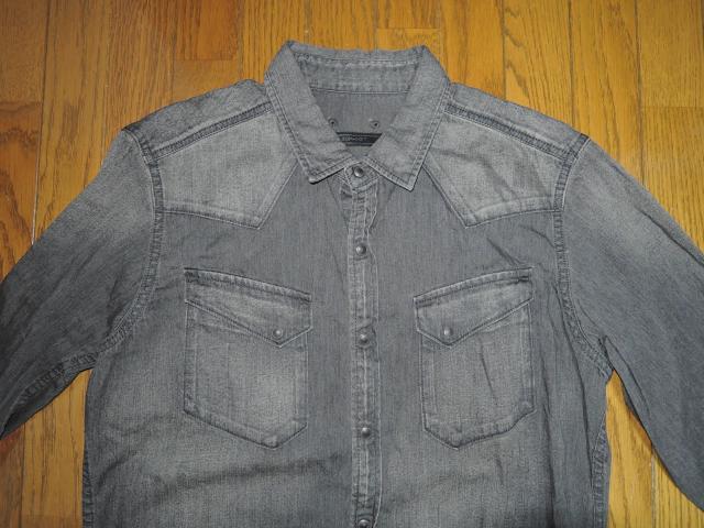 SOPHNET. ソフネット 7分丈 ウエスタン デニムシャツ M 黒 ブラック インディゴ染め 製品加工DENIM SHIRTS < ブランド  SOPHNET. ソフネット 7分丈 ウエスタン デニムシャツ M 黒 ブラック インディゴ染め 製品加工DENIM SHIRTS < ブランドの