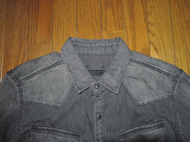 SOPHNET. ソフネット 7分丈 ウエスタン デニムシャツ M 黒 ブラック インディゴ染め 製品加工DENIM SHIRTS < ブランド  SOPHNET. ソフネット 7分丈 ウエスタン デニムシャツ M 黒 ブラック インディゴ染め 製品加工DENIM SHIRTS < ブランドの